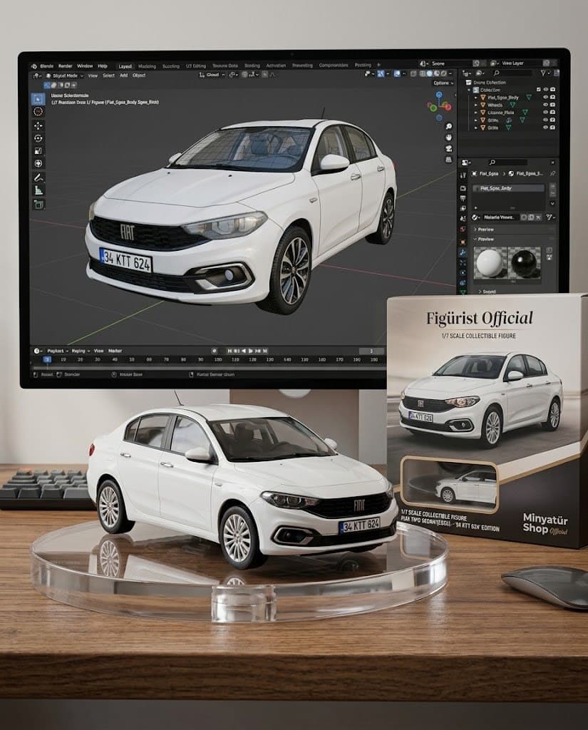 Fiat Egea model araç figürü örneği